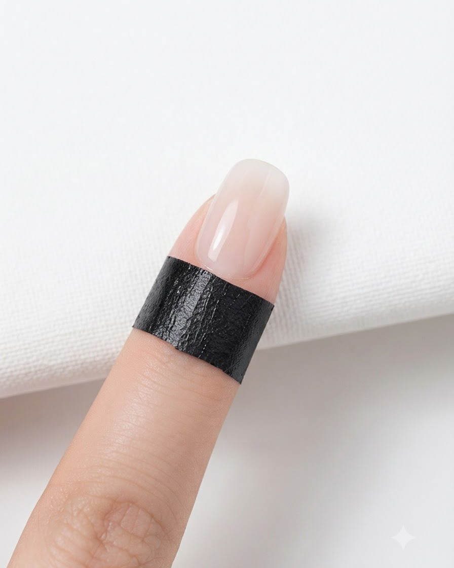 Une lingette nettoyante lissant doucement la surface dun ongle peint en dégradé.