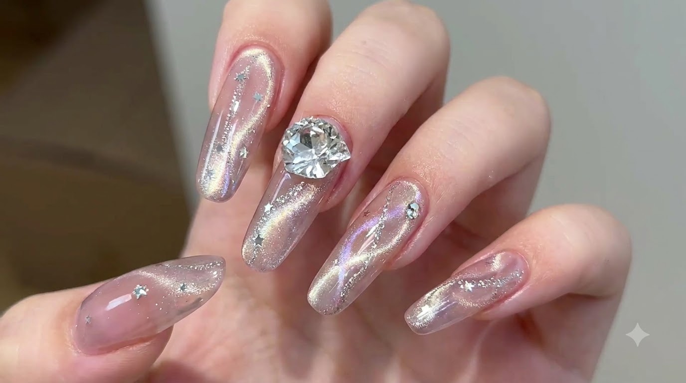 Ongles Effet Œil-de-Chat Ruban Fluide — Tutoriel Pas à Pas