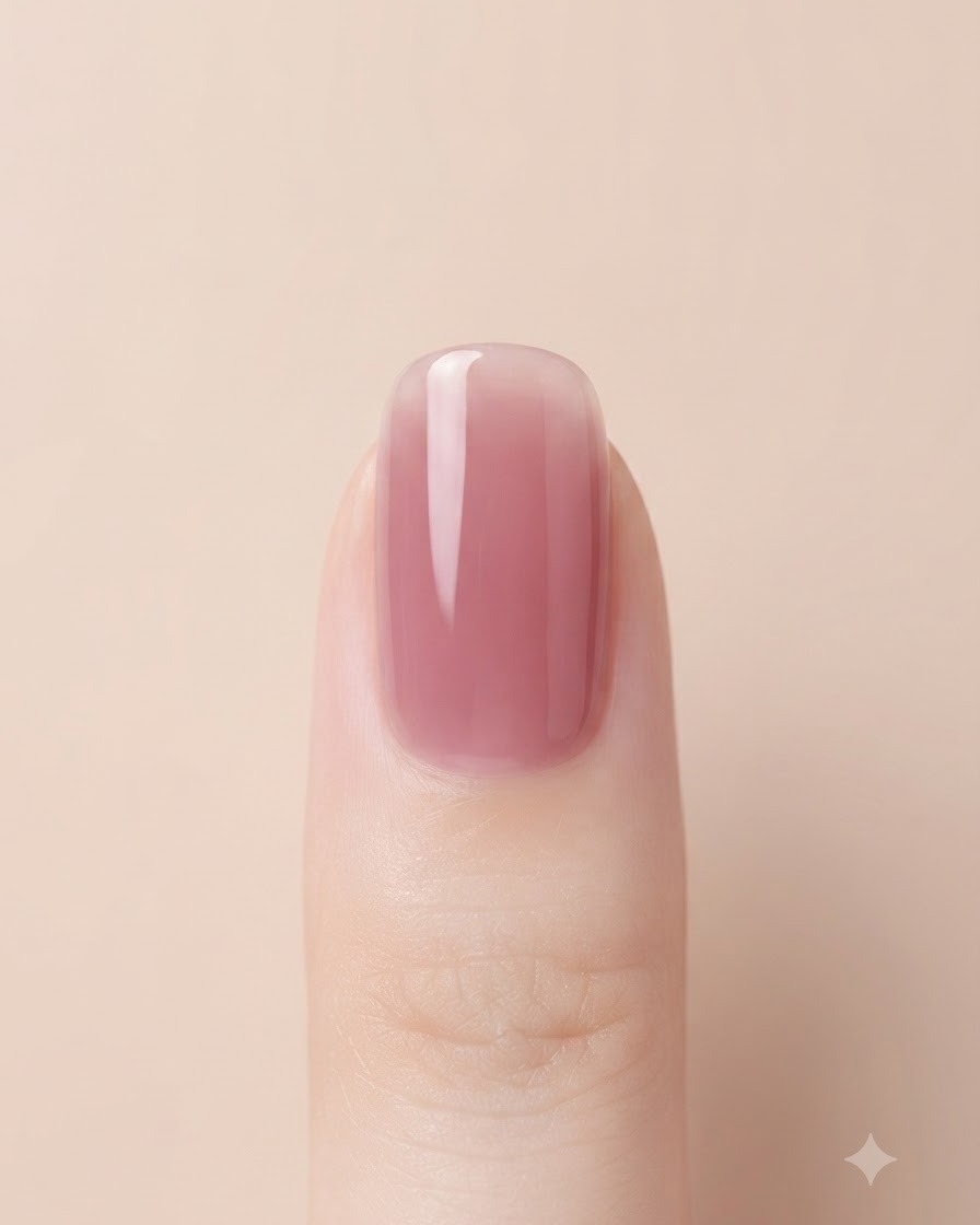 Un ongle unique finalisé affichant un effet dégradé blush rose lisse et parfaitement diffus.