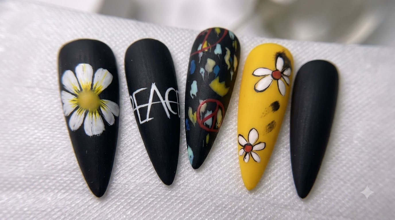 Nail Art Peace Minus One Daisy : Tutoriel Pas à Pas Inspiré de G-Dragon