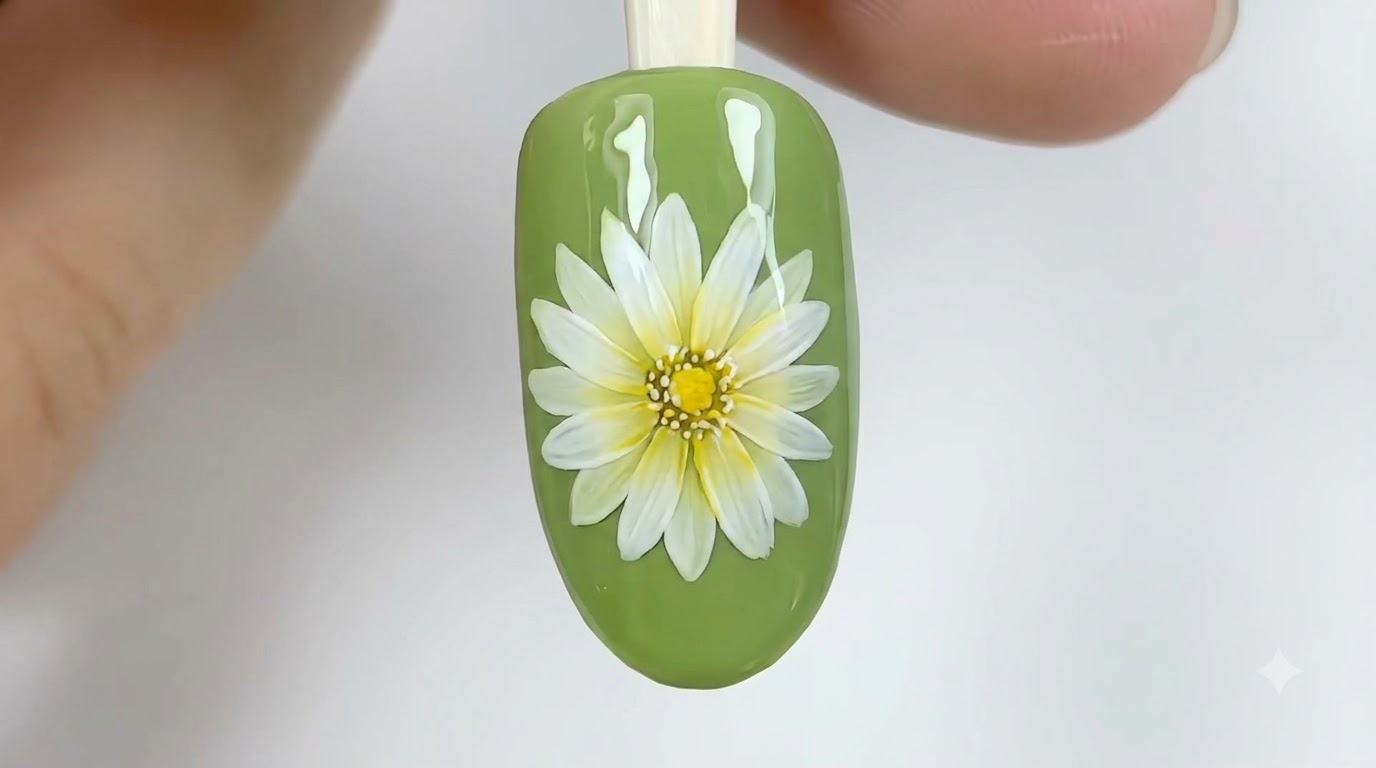 Tutoriel d'ongles marguerites double couche — Art floral 3D