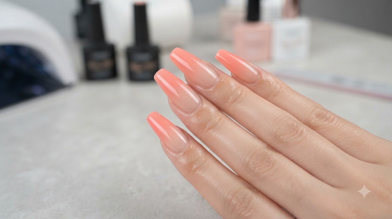 Ongles en Gel Ombré Pêche — Tutoriel Aérographe Étape par Étape