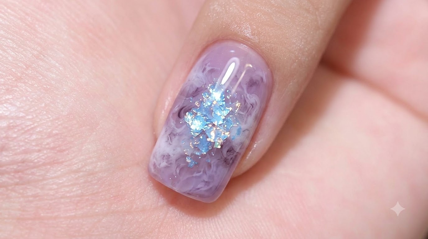 Ongles Effet Aquarelle et Violet Fumé — Tutoriel Étape par Étape