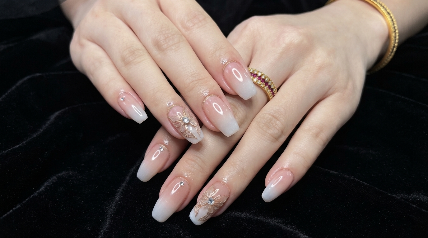Ongles Ombré Rose Nude et Papillons — Tutoriel Élégant Étape par Étape