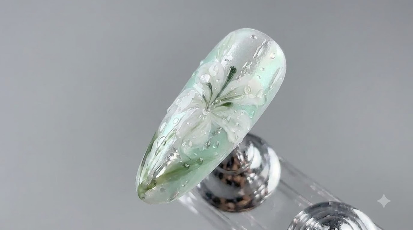 Nail Art Lys Brume de Pluie Estivale — Tutoriel Gel Étape par Étape