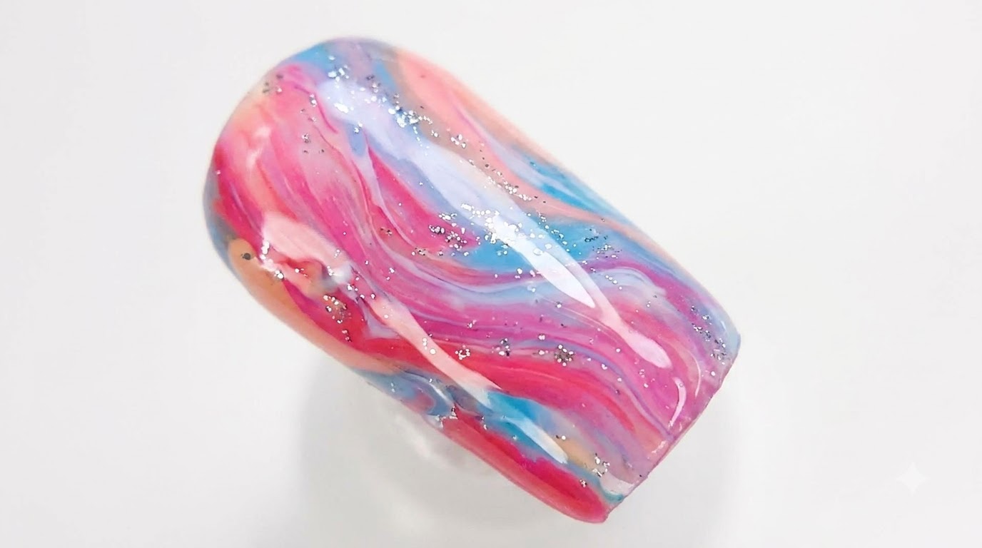 Art Ongulaire Effet Vagues d'Océan et Marbré Gel — Tutoriel Pas à Pas